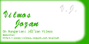 vilmos jozan business card